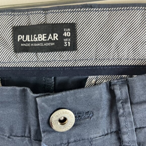 Pull & Bear Pants Mens Medium EU 40 Gorpcore Blue Streetwear Utility Comfort - Picture 2 of 3